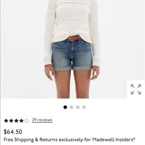 Madewell high rise denim shorts 25